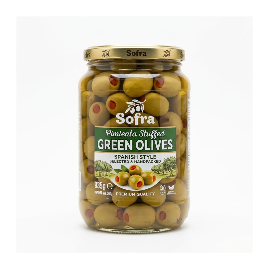 Sofra Pimiento Stuffed Green Olives 935g